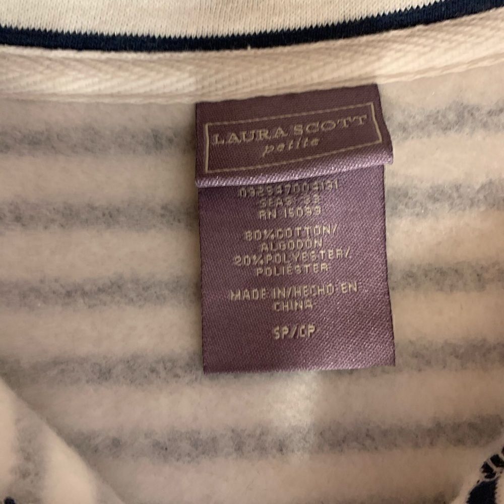 Laura Scott snap button-up striped cardigan sweater size small petite - Picture 6 of 9